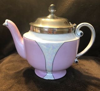 Royal Rochester Studios Ohio Vintage Tea Pot Art Deco Pink Luster Ware