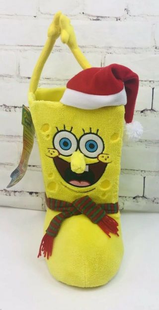 Spongebob Squarepants Standing Christmas Stocking Plush 13 Inches 2015