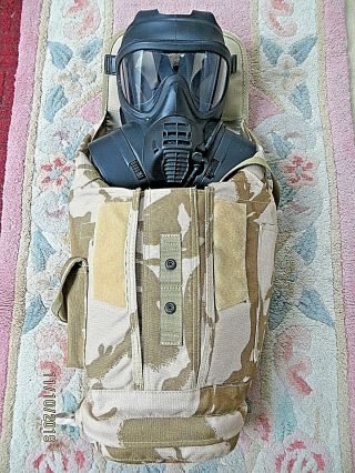 British Army Gsr Gas Mask (size 2/2,  Or 3/3) Both Filters & Desert Haversack