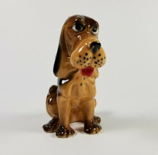 Vintage Basset Hound Dog Ceramic Figurine Hand Painted 4 " Tall
