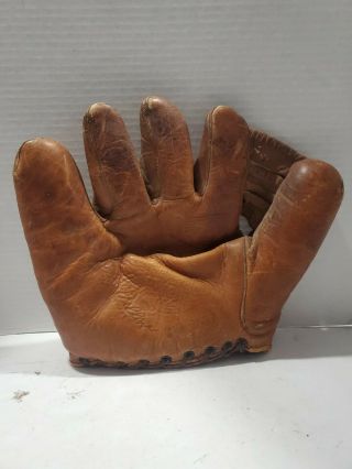 Vintage/old 1940s.  Bob Feller.  Jc Higgins Baseball Glove/mitt.  Antique.  Rare.  Catcher
