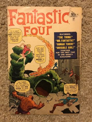 Marvel 1966 Fantastic Four 1 Golden Record Reprint By Stan Lee & Jack Kirby