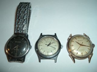 Three Mens Vintage Bulova Watches - All Running