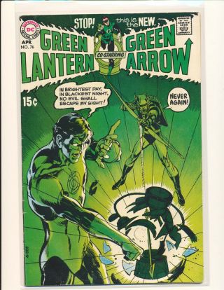 Green Lantern 76 Neal Adams Cover & Art Vg,  Cond.  Water Damage Bottom Of Cover