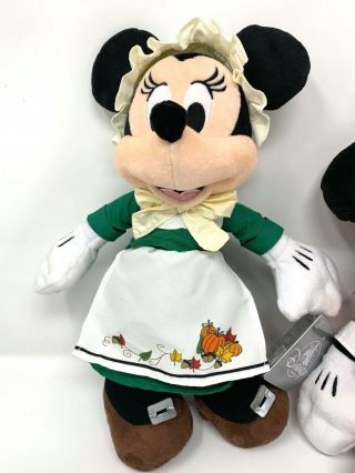 Disney Parks Thanksgiving Pilgrim Mickey Minnie Mouse Plush Set 2019 Holiday NWT 2