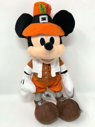 Disney Parks Thanksgiving Pilgrim Mickey Minnie Mouse Plush Set 2019 Holiday NWT 3