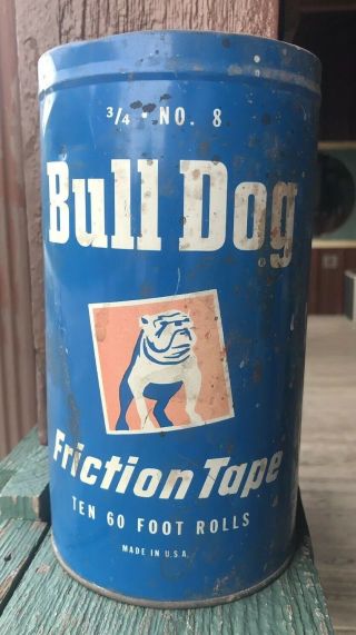 Vintage Bull Dog Friction Tape Can No Lid Ships In Usa