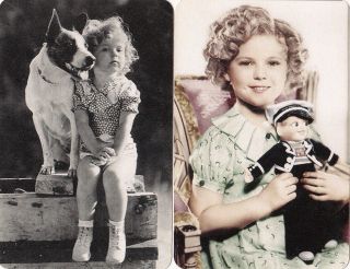 2 Swap Playing Cards Shirley Temple As A Young Girl Sailor Doll & Dog