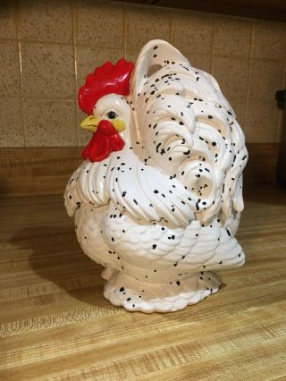 Atlantic Mold Ceramic Hand Painted Country Kitchen Rooster Cookie Jar