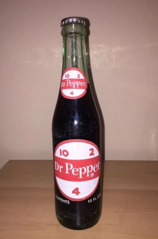 Vintage 1960’s Dr.  Pepper 10 2 4 Full,  Bottle