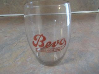 Vintage Bevo Beverages 3 1/4 " Glass Tumbler Prohibition St.  Louis