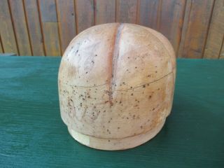 Vintage Hat Mold Stretcher Antique Wood Millinery Form 22,  " Around