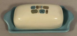 Temporama Butter Dish And Lid Covered Mid Century Atomic Canonsburg Pottery Vtg