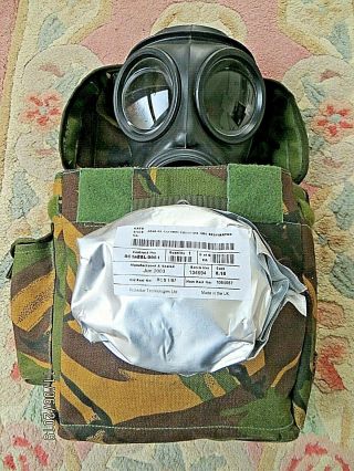 British Army S10 Gas Mask Size 3,  1 Foil Wrapped Filter And Good Haversack