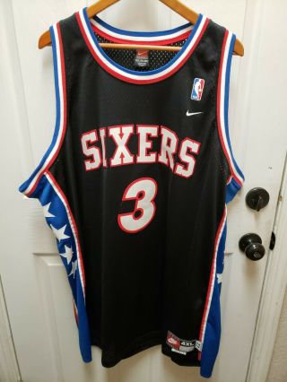 Vintage Nike Philadelphia 76ers Sixers Iverson 3 Stitched Basketball Jersey 4xl