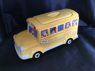 Collectible Susan Winget School Bus Cookie Jar Yellow Ceramic Boston Warehouse