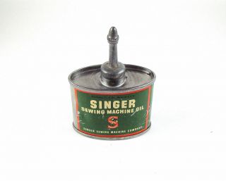 Vintage Singer 221 222k Featherweight Sewing Machine Oil Can 1 - 1/3 Ounce