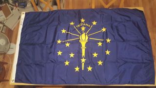 Indiana Flag,  Vintage Dura - Lite,  Dettra Flag Co. ,  3 