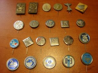 Israel Kkl Independence Day 22 Different Metal Pin S From 1956 Badge K.  K.  L Jewis