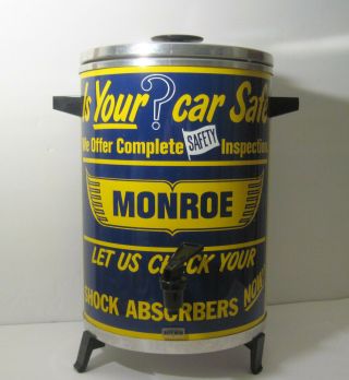 Vtg 1969 - 76 Monroe Shock Absorber Gas Service Station Coffee Pot West Bend