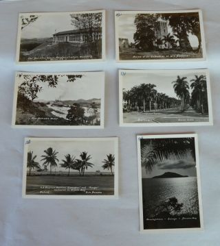6 Vtg 1941 Photo Rppc Postcards Panama Canal Zone 2 W/ Green 1c Gorgas Stamps