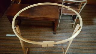 Gibbs 100 Rug & Quilting Frame With 18 " X 27 " Oval Embroidery Hoop &stand Wood