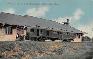 Walla Walla,  Wa O.  W.  R.  & N Engine & Railroad Depot,  Acmegraph Pub.  C 1907 - 14