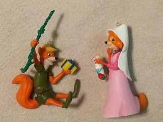 Grolier Disney Robin Hood & Maid Marion Rare Christmas Magic Ornaments In Boxes