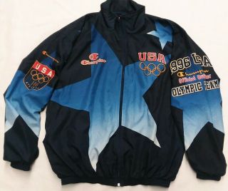 Vtg Champion Team Usa Olympic Atlanta 1996 Jacket Windbreaker Dream Team Sz Xxl