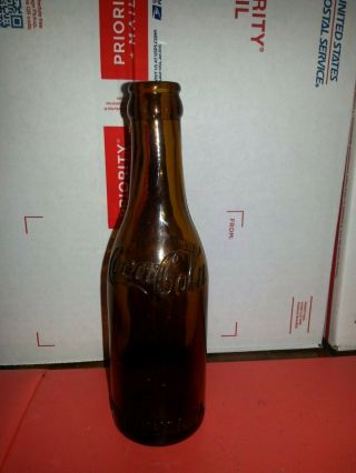 Amber Coca Cola Soda Bottle,  Pittsburg Pa
