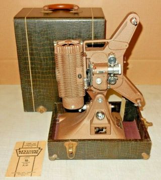 Vintage Art Deco Keystone Model K - 108 8mm Movie Projector With Carry Case
