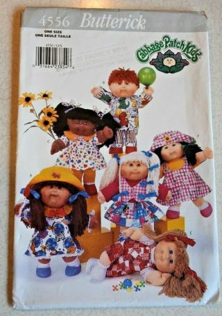 1996 Butterick 4556/104 Cabbage Patch Kids Doll Clothes Pattern 14 " Overall Hat