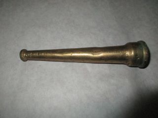 Vintage Non Adjustable 6 Inch Tall Brass Fire Hose Nozzle.