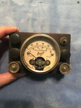 Vintage Hoyt Electrical Volt / Ammeter Gauge
