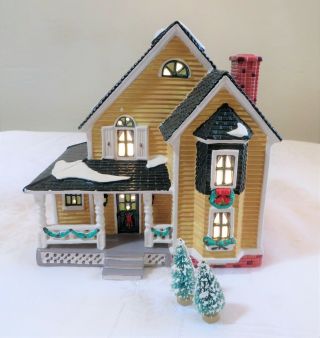 Woodbury House Dept 56 5444 - 5 Snow Village Box & Light Cord & 2 Trees