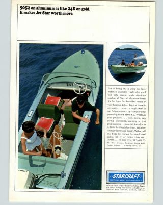 1966 Paper Ad 2 Sided Starcraft Motor Boat Jet Star 14 