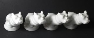 Set of 4 Vintage Bulldog Porcelain Ceramic Figurines Dog Figures 2
