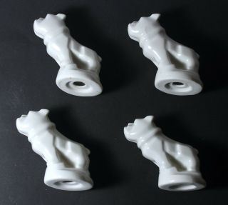Set of 4 Vintage Bulldog Porcelain Ceramic Figurines Dog Figures 3