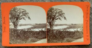Maine Stereoview View On The York River By Davis Bros 1874