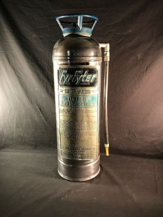 Vintage Fyr - Fyter Stainless Steel Soda - Acid Fire Extinguisher Empty 2.  5 Gallon