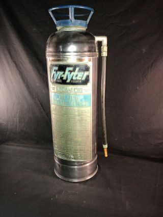 Vintage Fyr - Fyter Stainless Steel Soda - Acid Fire Extinguisher Empty 2.  5 Gallon 3