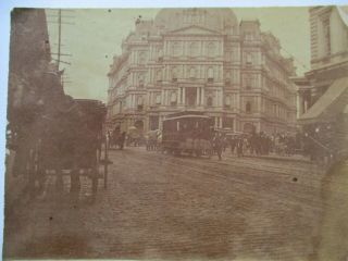 Orig Ca.  1885 York Post Office Trolley Horse - Drawn Nyc City Mounted Photo