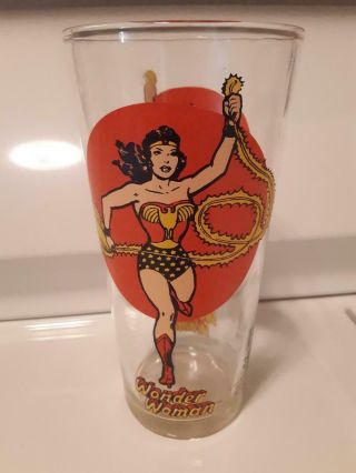 Vintage 1976 Wonder Woman Pepsi Collector Glass Series Hero Drinking