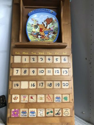 Winnie The Pooh Bradford Exchange Perpetual Wall Calendar Wooden With Plates