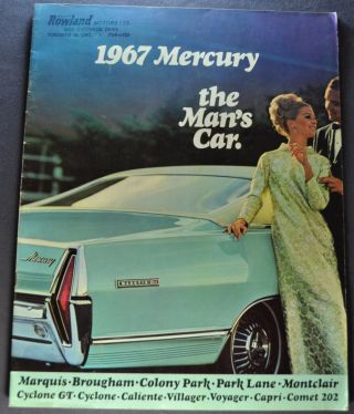 1967 Mercury Brochure Marquis Park Lane Cyclone Gt Caliente Capri Wagon Canadian