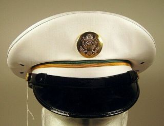 Us Army Military Police Mp Enlisted Service Dress Whites Hat Cap 7 1/4 58