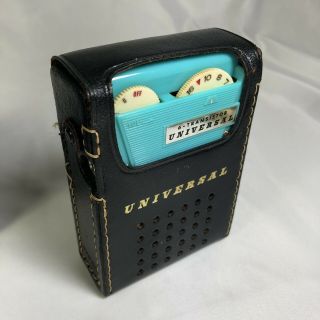 Collector Vintage Universal 6 Transistor Radio Boxed Set Seafoam Green 1960 