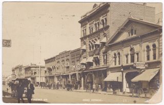 Rppc Reno Nv Virginia Street View Theater Casino People Cariages 1909 Early A8