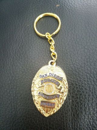 San Diego Police Mini - Badge And Key Chain