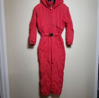 Obermeyer Red 1pc Ski Snow Suit Size 12 Petite Vintage 90 